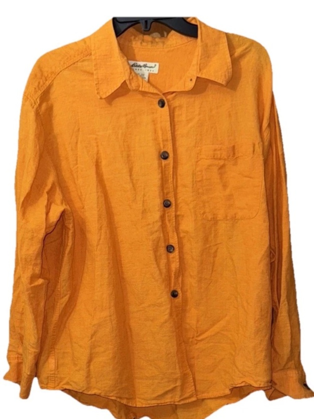 Eddie Bauer Linen Blend Button-Up Shirt Womens XL Long Sleeve Cottagecore
Y2K